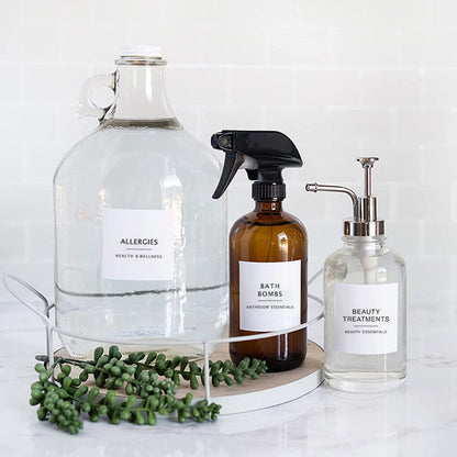 178Pcs Bathroom Bottle Label Waterproof Bottle Stickers