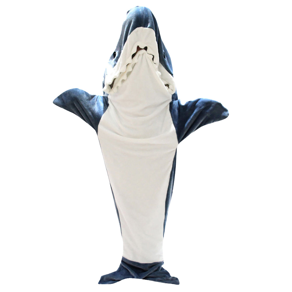 Shark Hoodie Blanket Hooded Blanket Cartoon Sleeping Bag Flannel Wearable Adult Throw Blanket