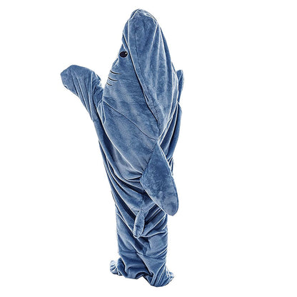 Shark Hoodie Blanket Hooded Blanket Cartoon Sleeping Bag Flannel Wearable Adult Throw Blanket