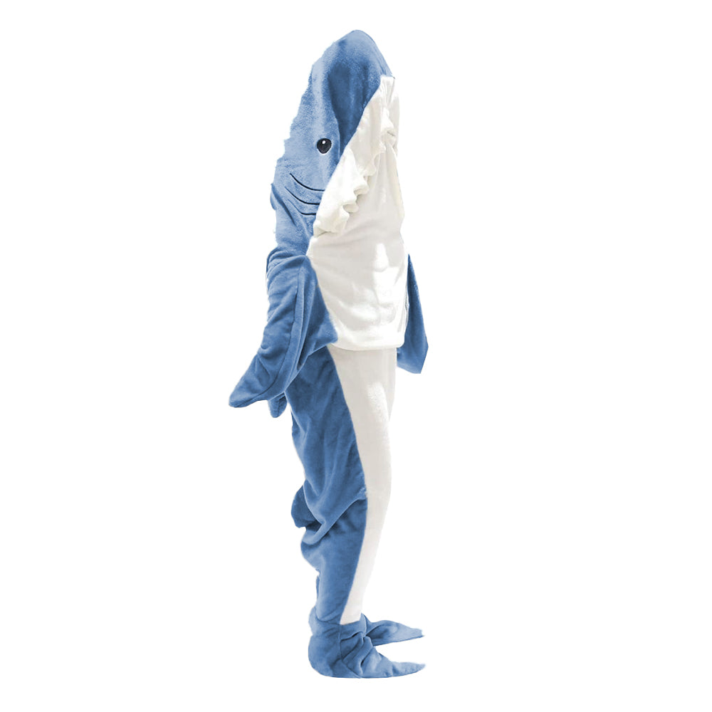 Shark Hoodie Blanket Hooded Blanket Cartoon Sleeping Bag Flannel Wearable Adult Throw Blanket