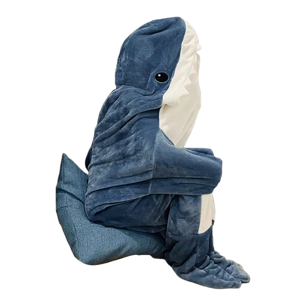 Shark Hoodie Blanket Hooded Blanket Cartoon Sleeping Bag Flannel Wearable Adult Throw Blanket