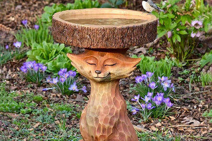 Bird Feeder Wild Bird-Baths for Outdoors Garden Decor-fox