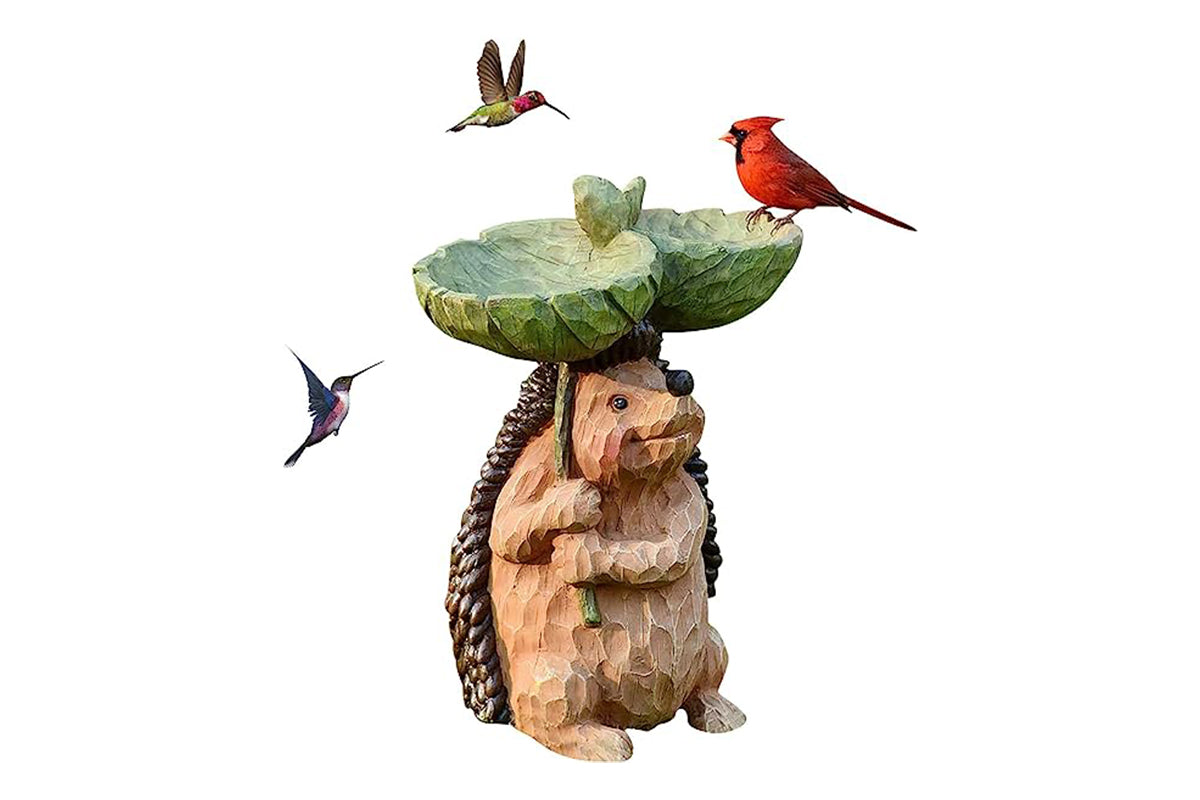 Bird Feeder Wild Bird-Baths for Outdoors Garden Decor-hedgehog
