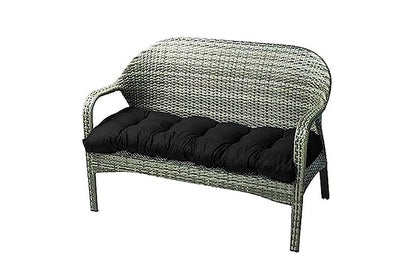 Outdoor Loveseat Cushion Outdoor Bench Cushion Long Seat Pad with Ties for Indoor Outdoor Furniture-Black