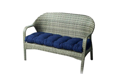 Outdoor Loveseat Cushion Outdoor Bench Cushion Long Seat Pad with Ties for Indoor Outdoor Furniture-Blue