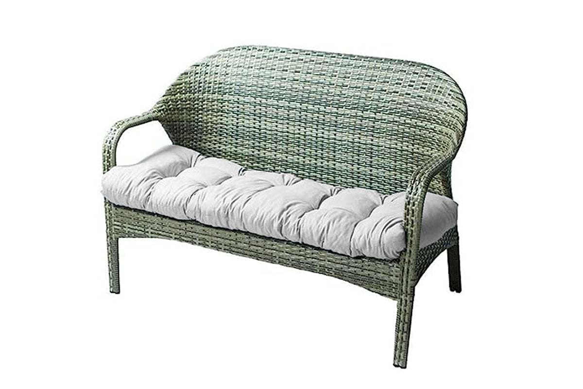Outdoor Loveseat Cushion Outdoor Bench Cushion Long Seat Pad with Ties for Indoor Outdoor Furniture-Grey