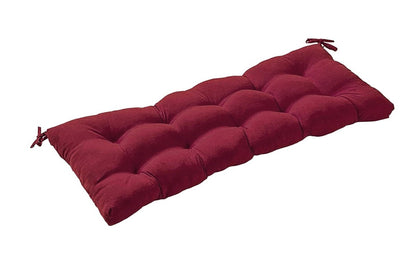 Outdoor Loveseat Cushion Outdoor Bench Cushion Long Seat Pad with Ties for Indoor Outdoor Furniture-Wine Red