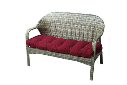 Outdoor Loveseat Cushion Outdoor Bench Cushion Long Seat Pad with Ties for Indoor Outdoor Furniture-Wine Red