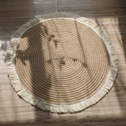 Braided Floor Mat Soft Jute Floor Mat for Home Room Office Style 1
