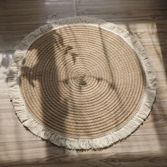 Braided Floor Mat Soft Jute Floor Mat for Home Room Office Style 1