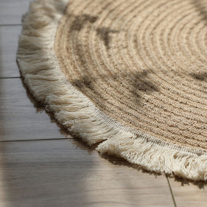 Braided Floor Mat Soft Jute Floor Mat for Home Room Office Style 1