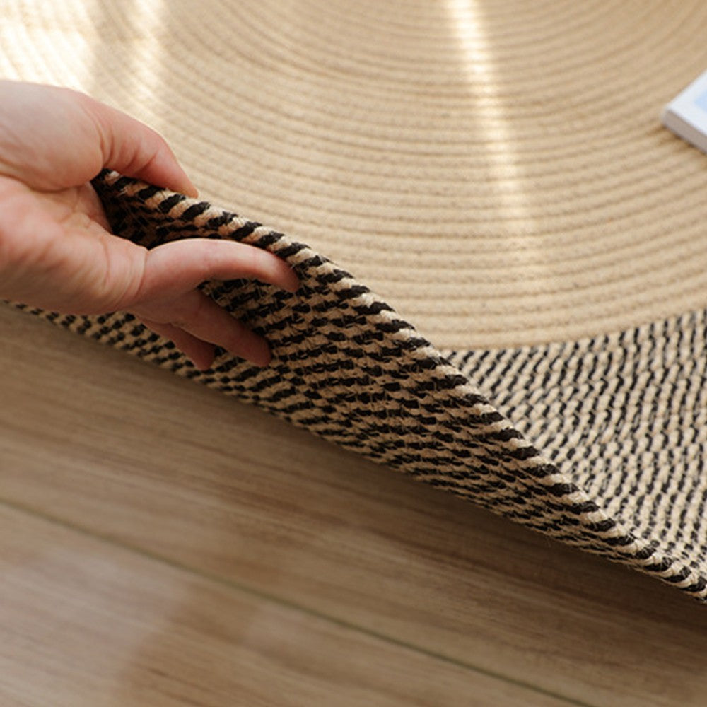 Braided Floor Mat Soft Jute Floor Mat for Home Room Office Style 2