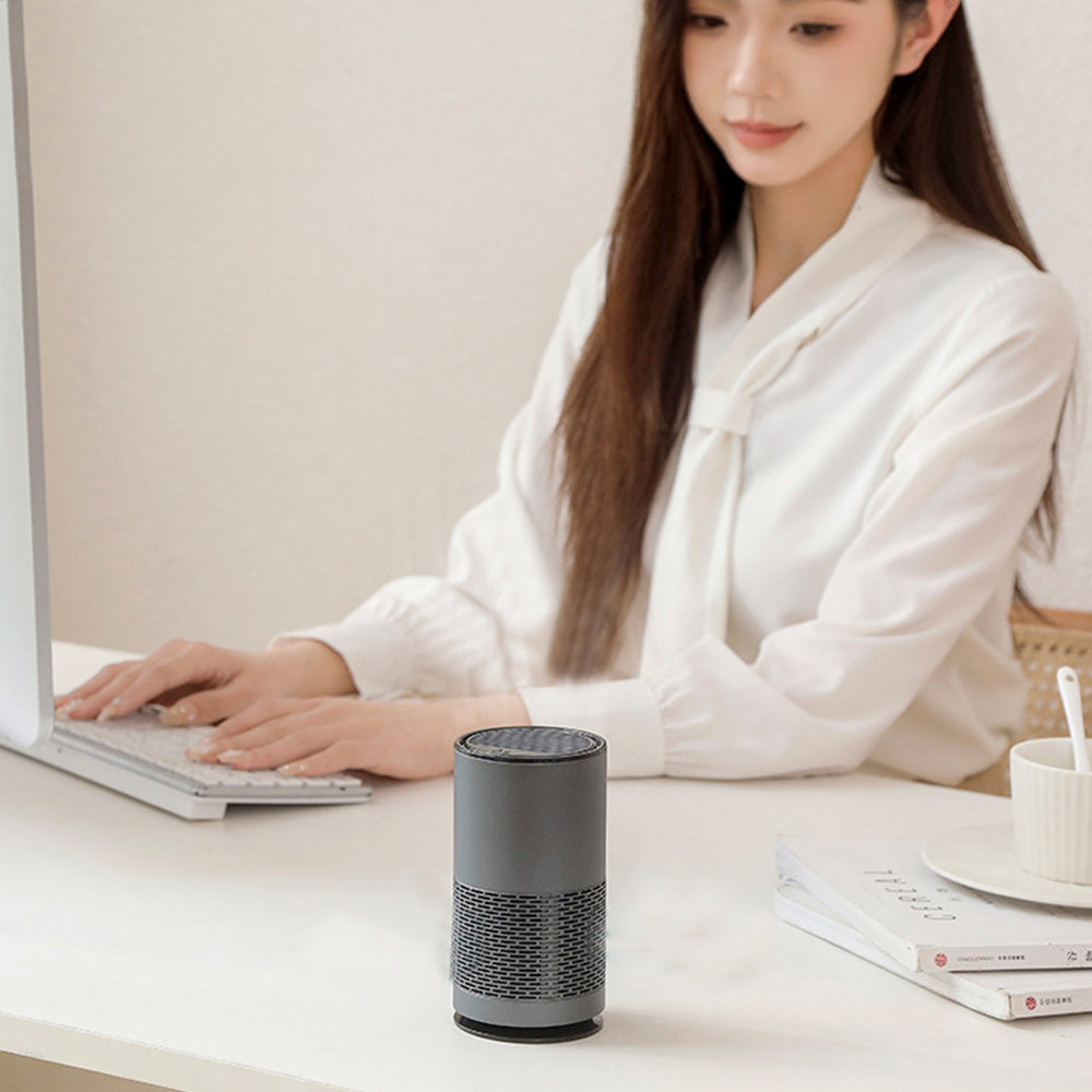 Portable Negative Ion Air Purifier Air Cleaner for Car Home Bedroom Grey