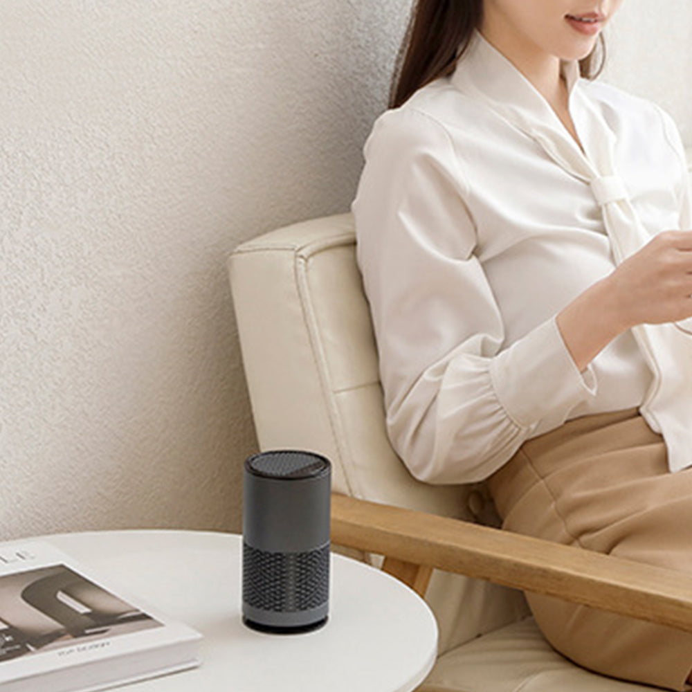 Portable Negative Ion Air Purifier Air Cleaner for Car Home Bedroom Grey