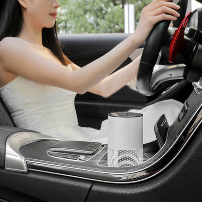 Portable Negative Ion Air Purifier Air Cleaner for Car Home Bedroom White
