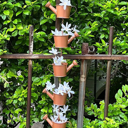 Rain Chain Decorative Watering Can Bucket Shaped Plant Pot Outdoor Garden Decor