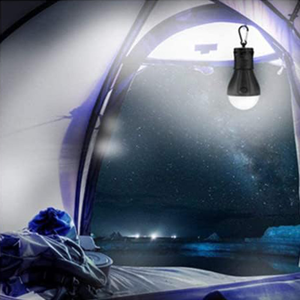 4PCS LED Camping Tent Light Bulb Portable Outdoor Hanging Fishing Lantern Black