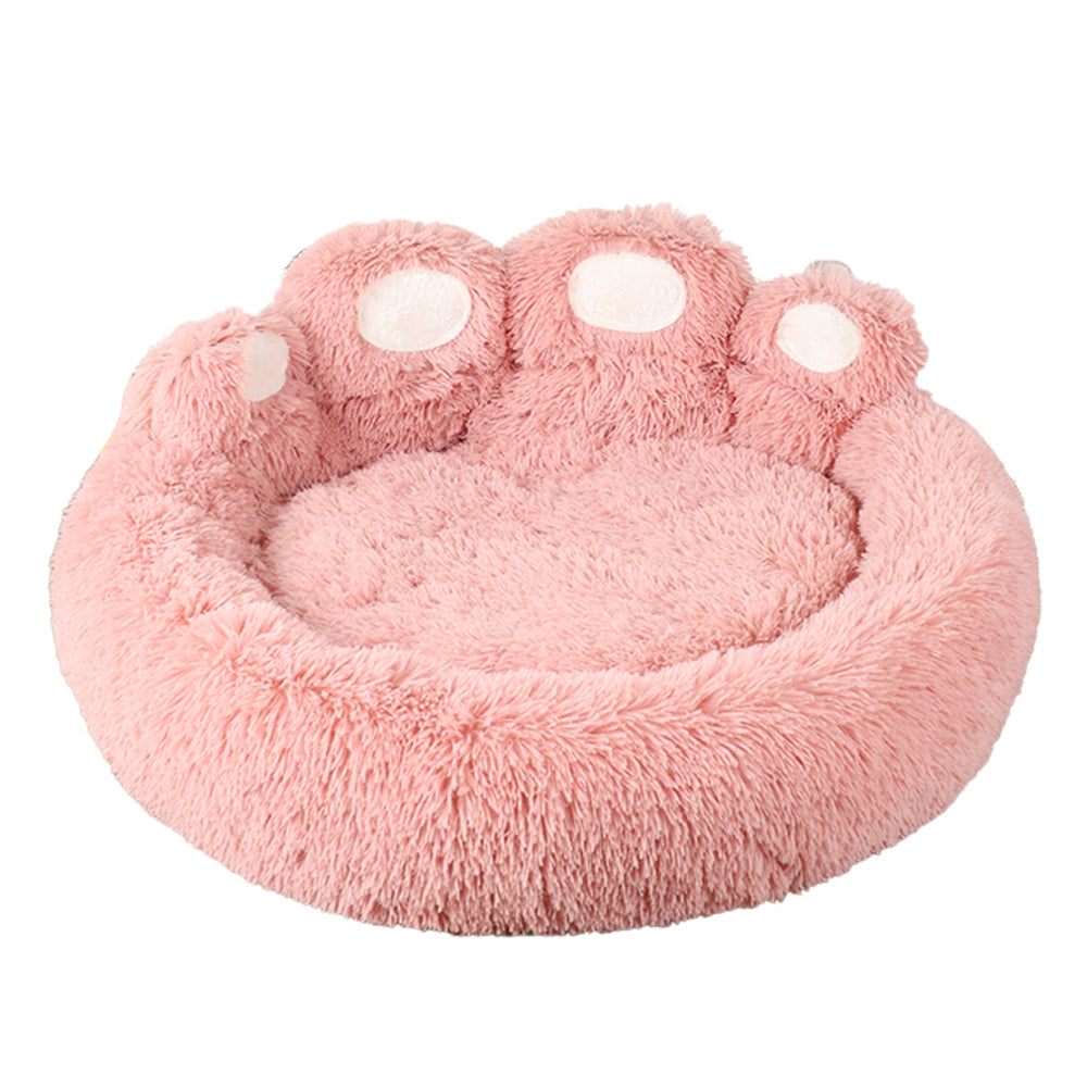 Pet Sofa Cute Bear Paw Shape Cozy Sleeping Bed for Dog Cat Pink