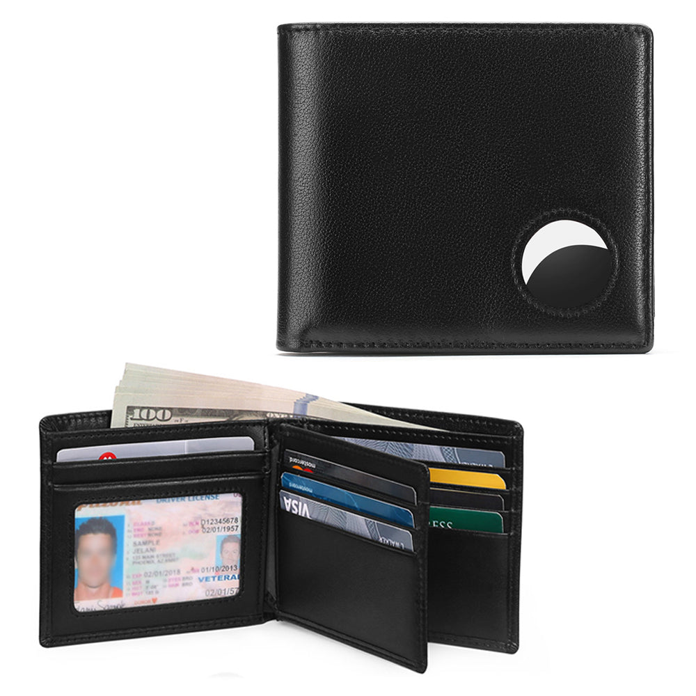 Mens RFID Blocking Wallet Genuine Leather Card Holder Black