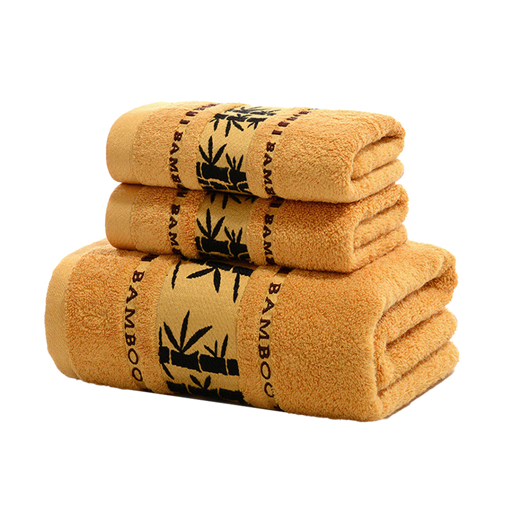 3PCS Soft Bamboo Fiber Towel Home Face Towel Hand Bath Towels