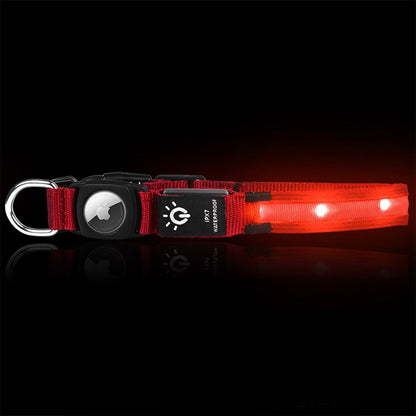 Luminous LED Pet  Dog Collar Light-up USB Rechargeable Dog Collar Red