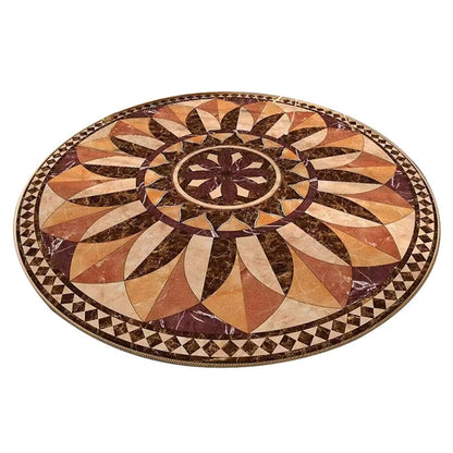 Retro Round Floor Mat Home Room Anti Slip Mat Home Decoration Style 5