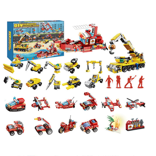 24pcs Christmas Advent Calendar DIY Aquatic Creatures Building Blocks Toy Christmas Countdown Calendar Xmas Blind Box Style 2