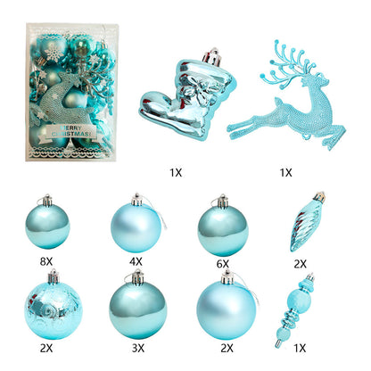 2set Christmas Tree Ornaments Set Tree for Xmas Wreath Tree Decor Blue Pink