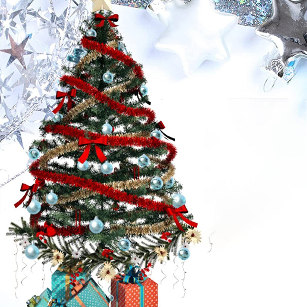 2set Christmas Tree Ornaments Set Tree for Xmas Wreath Tree Decor Blue Pink