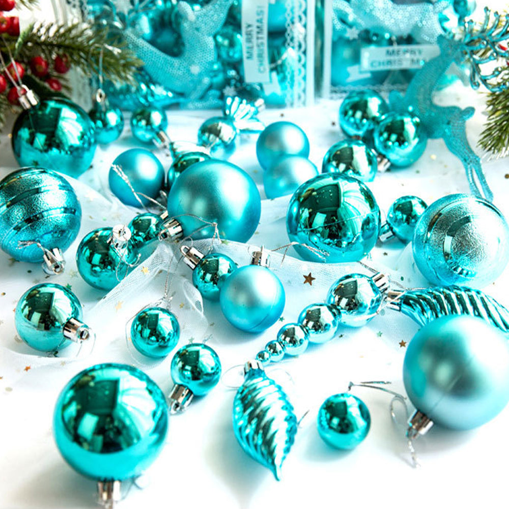 2set Christmas Tree Ornaments Set Tree for Xmas Wreath Tree Decor Blue Pink