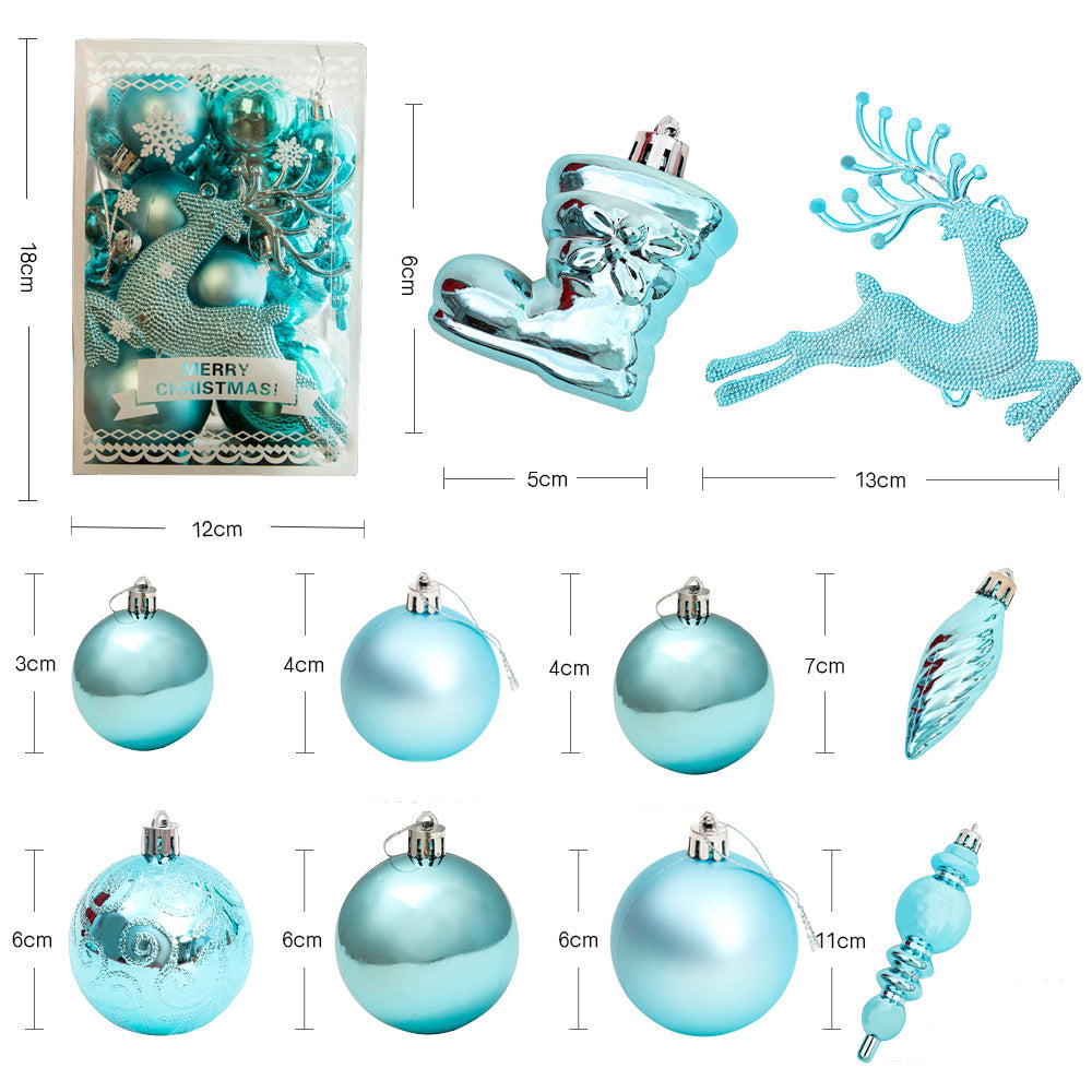 2set Christmas Tree Ornaments Set Tree for Xmas Wreath Tree Decor Blue Pink