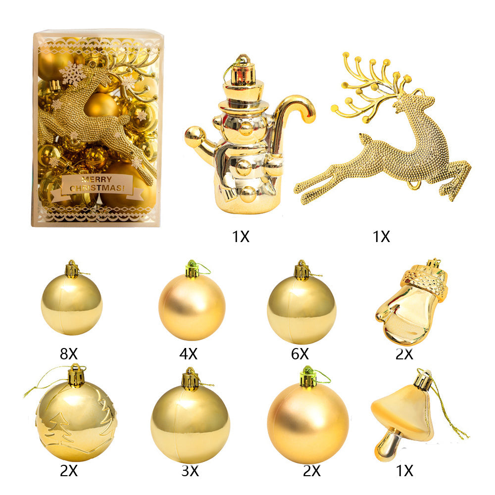 2set Christmas Tree Ornaments Set Tree for Xmas Wreath Tree Decor Two Gold