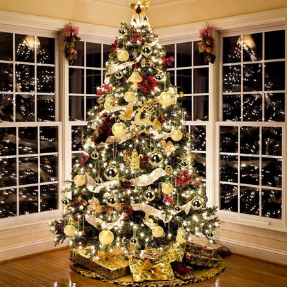 2set Christmas Tree Ornaments Set Tree for Xmas Wreath Tree Decor Two Gold
