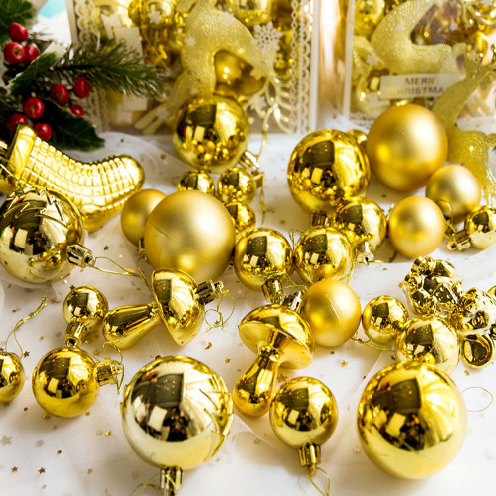 2set Christmas Tree Ornaments Set Tree for Xmas Wreath Tree Decor Two Gold