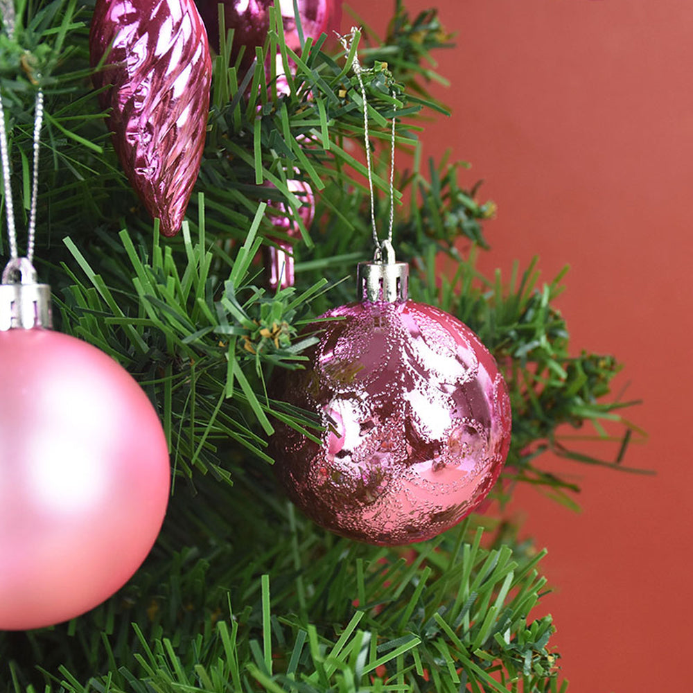 2set Christmas Tree Ornaments Set Tree for Xmas Wreath Tree Decor Blue Pink