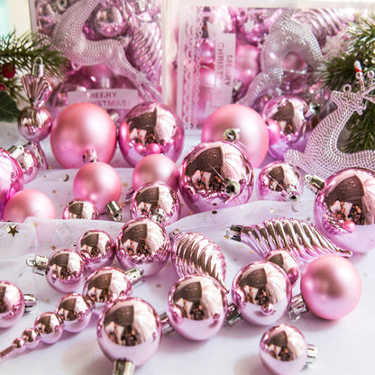 2set Christmas Tree Ornaments Set Tree for Xmas Wreath Tree Decor Blue Pink