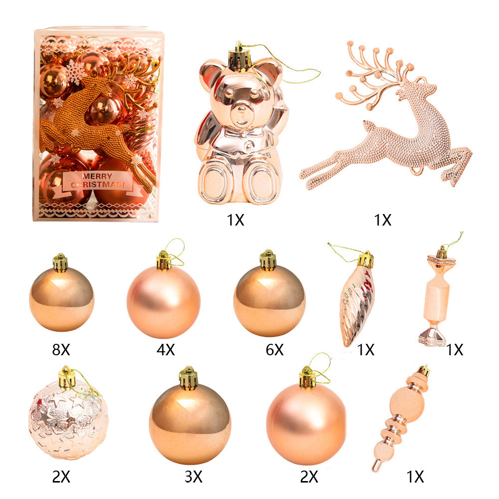 2set Christmas Tree Ornaments Set Tree for Xmas Wreath Tree Decor Two Gold