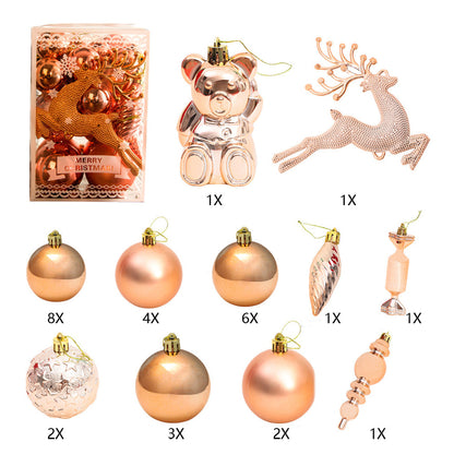 2set Christmas Tree Ornaments Set Tree for Xmas Wreath Tree Decor Two Gold