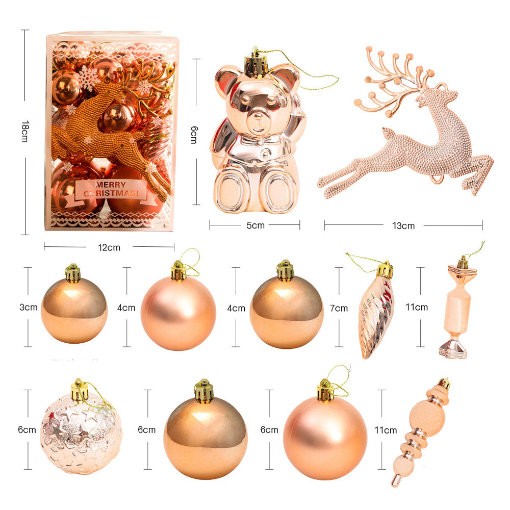2set Christmas Tree Ornaments Set Tree for Xmas Wreath Tree Decor Two Gold