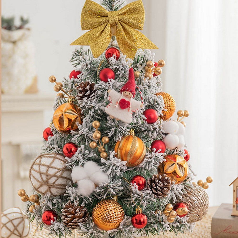 Artificial Mini Christmas Tree DIY Tabletop Ornaments Xmas Decor Style 4
