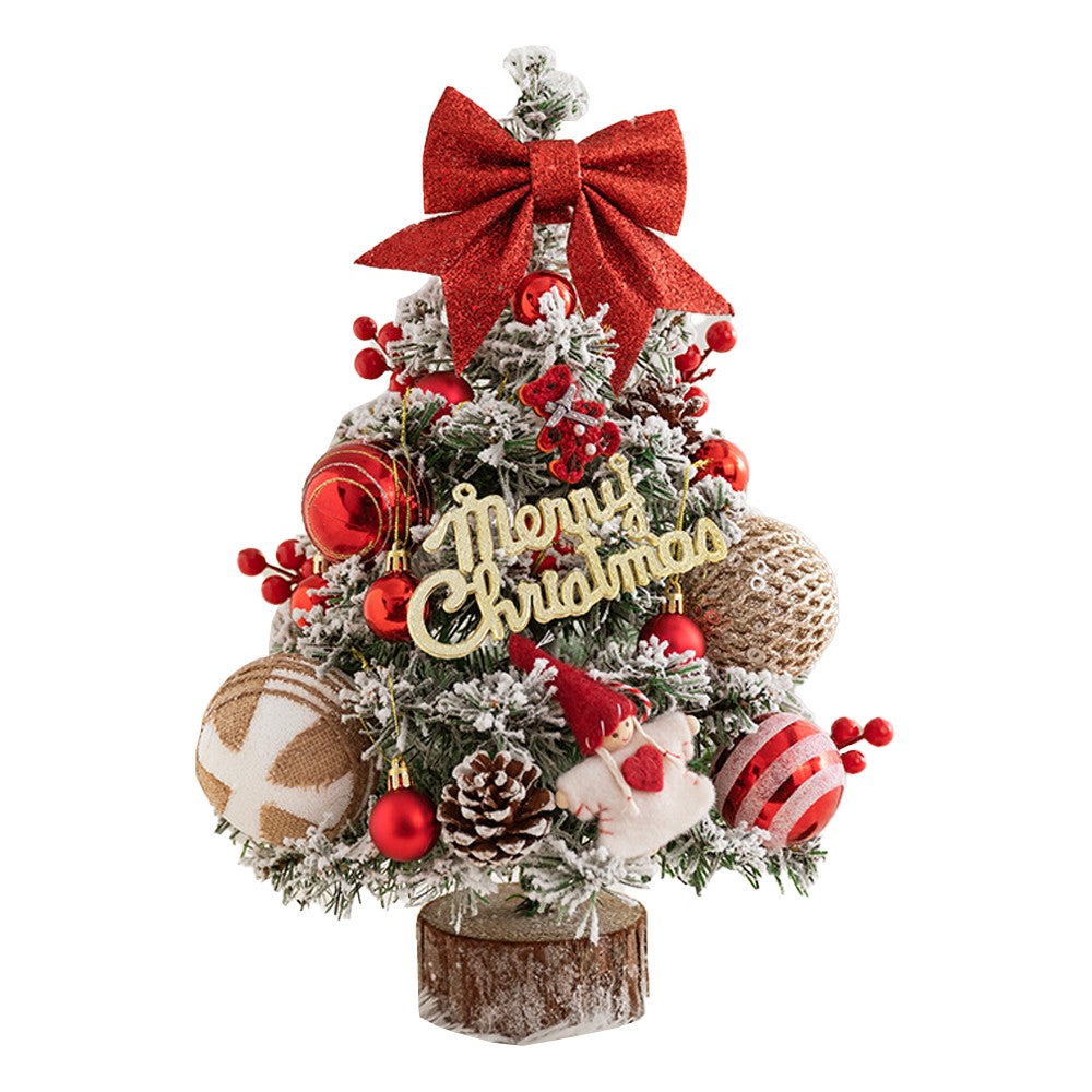 Artificial Mini Christmas Tree DIY Tabletop Ornaments Xmas Decor Style 6