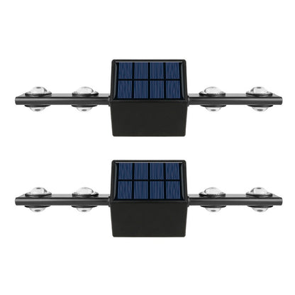 2pcs Solar Wall Lights Garden Decor Lights UP and Down Luminous for Fence Yard White