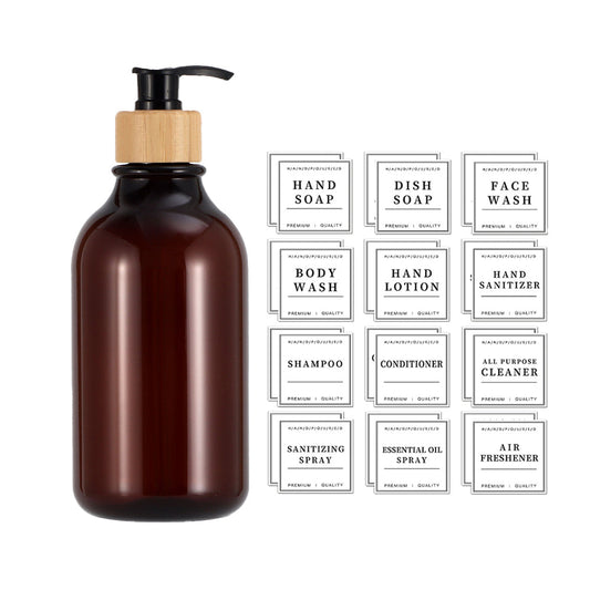 500ML Plastic Empty Pump Bottles Lotion Shampoo Bottle Container Brown