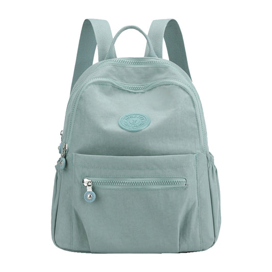 Small Nylon Ladies Travel Backpacks Women Shopping Backpack Green