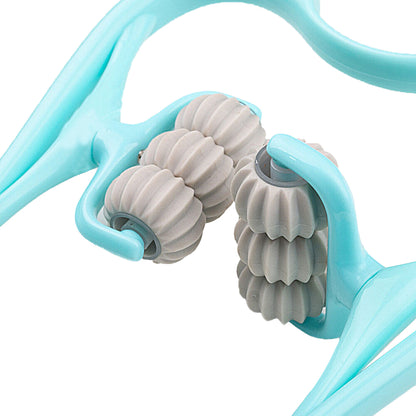 Neck Massager Handheld Shoulder Roller Massager with 6 Balls for Neck Arms Legs -Blue