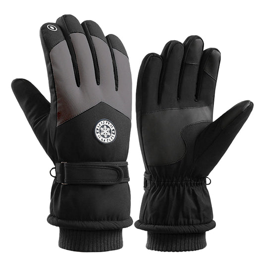 Pair of Warm Plush Touch Screen Winter Ski Gloves Snow Gloves Riding Gloves Dark Gray