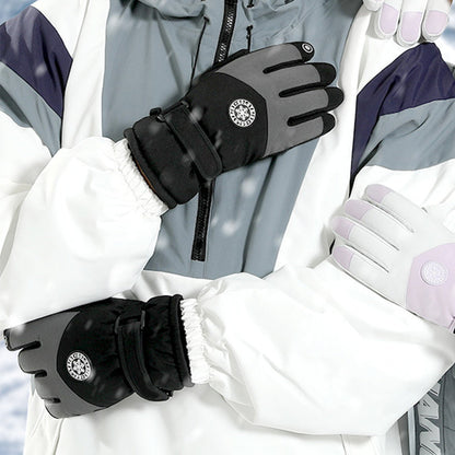 Pair of Warm Plush Touch Screen Winter Ski Gloves Snow Gloves Riding Gloves Dark Gray