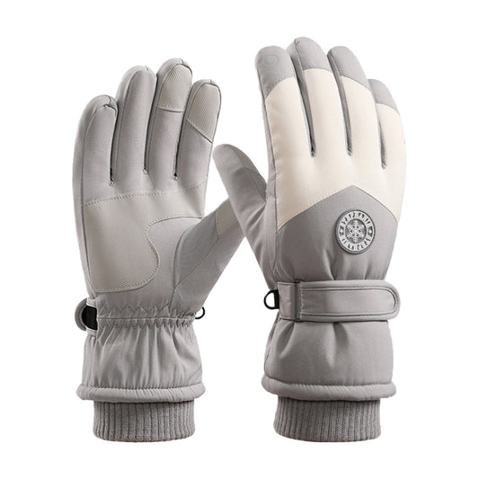 Pair of Warm Plush Touch Screen Winter Ski Gloves Snow Gloves Riding Gloves Gray