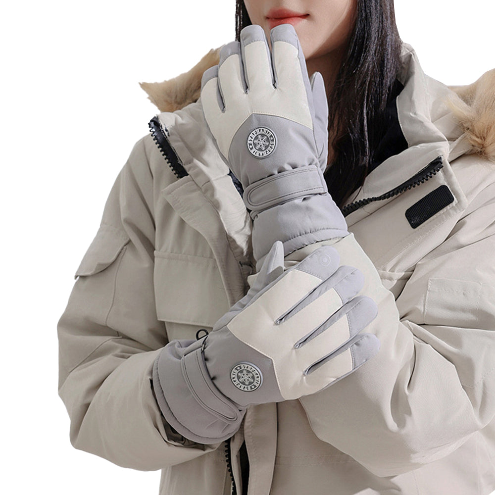 Pair of Warm Plush Touch Screen Winter Ski Gloves Snow Gloves Riding Gloves Gray