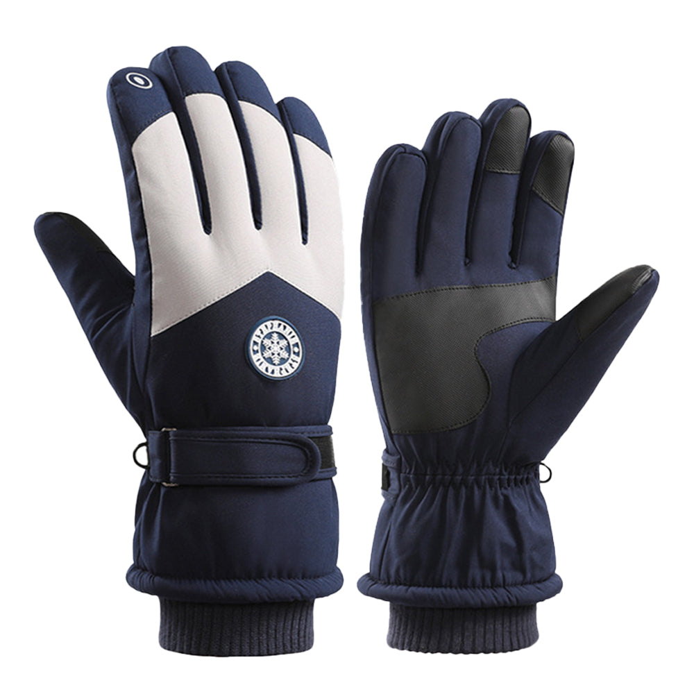 Pair of Warm Plush Touch Screen Winter Ski Gloves Snow Gloves Riding Gloves Navy